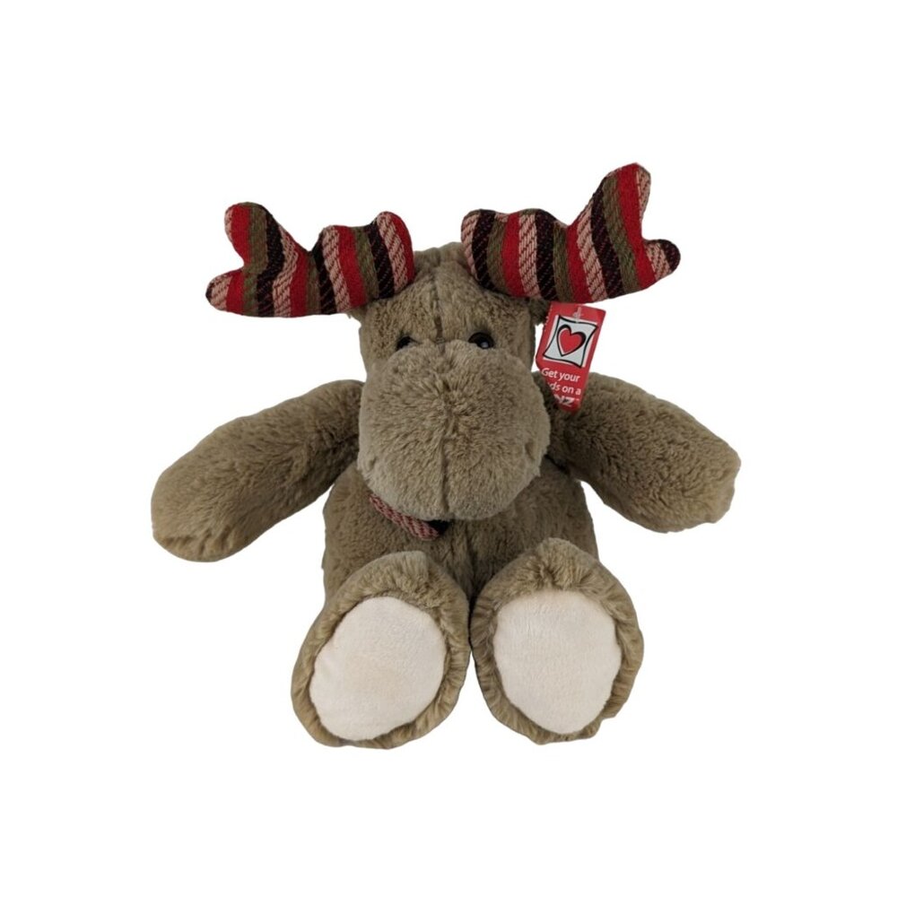 Ganz‎ Monty Moose Plush 10 Inch Brown Stuffed Animal Toy Scarf HX11355
